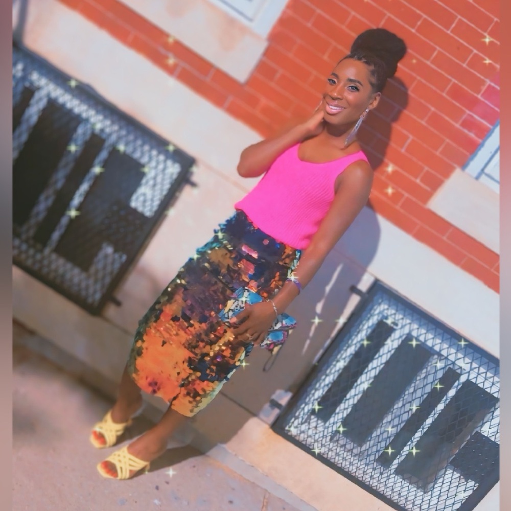 Milly multi sequin pencil skirt